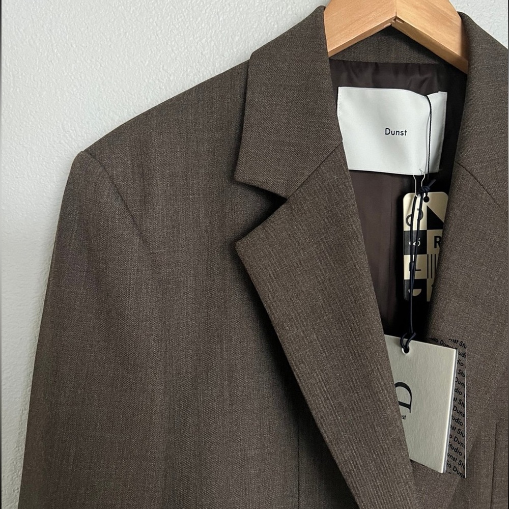 NWT Dunst Essential 2 Button Wool Blazer Size M in Brown - Picture 4 of 11